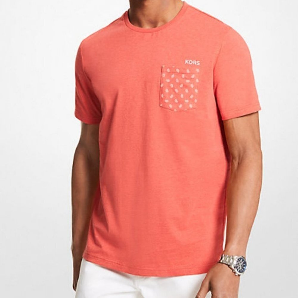 Michael Kors Men's Paisley Pocket cotton T-Shirt